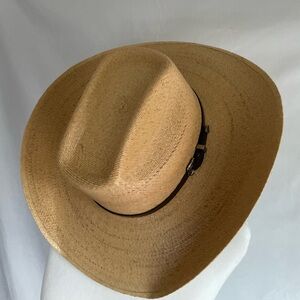 Elegant Tan Women's Hat with Black Band